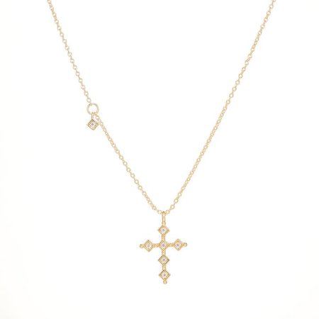 (1) Cross Necklace – Heart Made of Gold