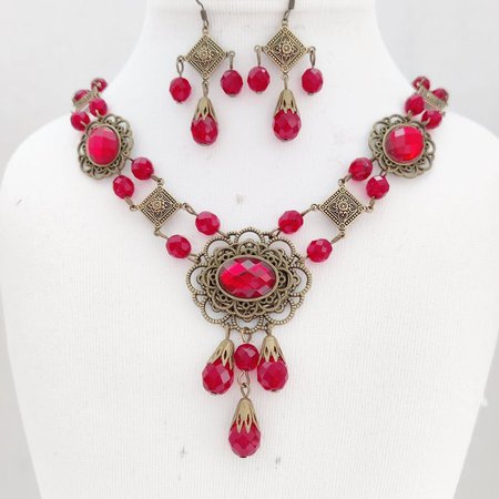 Renaissance Medieval Necklace Earrings Tudor | Etsy