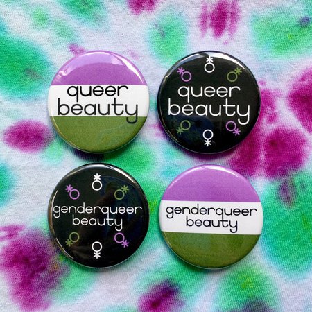 Genderqueer Queer Beauty Buttons // Pride Flag and Subtle | Etsy