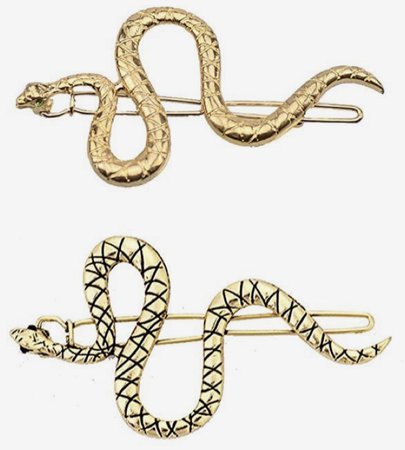 Amazon Brand: LEORX LEORX 4pcs Snake Hair Clip Vintage Decorative Metal Hair Pins for Women Girls (Golden, Ancient Gold)