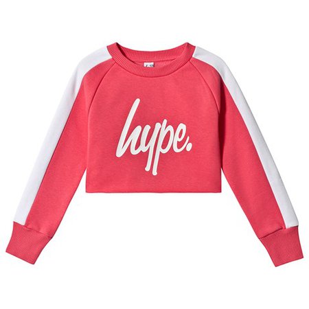 Hype Pink Side Stripe Crop Crew Sweatshirt | AlexandAlexa