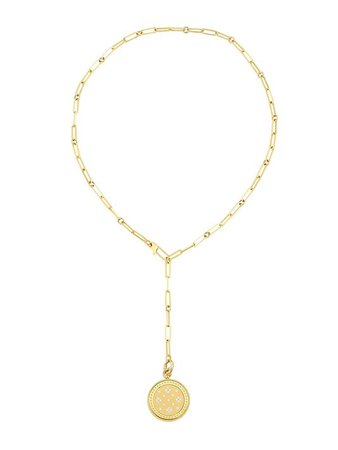 Roberto Coin Venetian Princess 18K Yellow Gold & Diamond Satin Medallion Necklace | SaksFifthAvenue