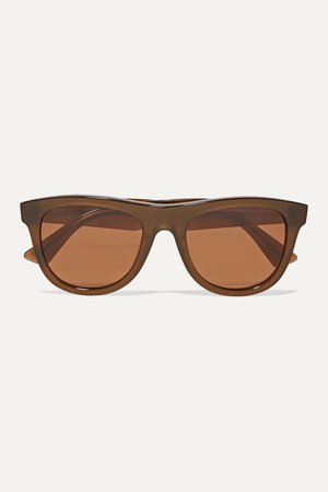 Brown D-frame acetate sunglasses | Bottega Veneta