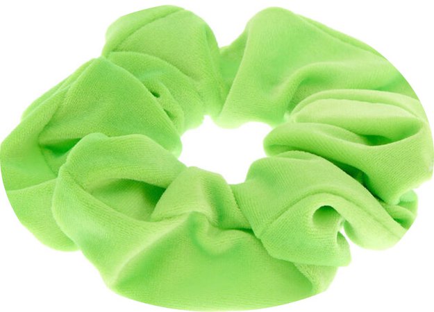lime green velvet scrunchie