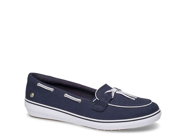 Blue boat shoes