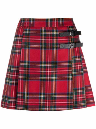 RED Valentino high-waisted tartan-pattern skirt