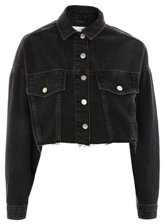 black denim crop jacket