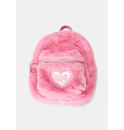 Dolls Kill x Bratz Faux Fur Plush Mini Backpack - Pastel Pink | Dolls Kill