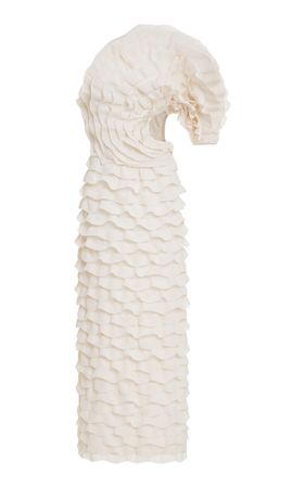 One-Shoulder Silk Midi Dress By Chloé | Moda Operandi