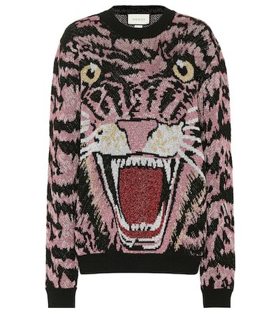 Tiger metallic jacquard sweater