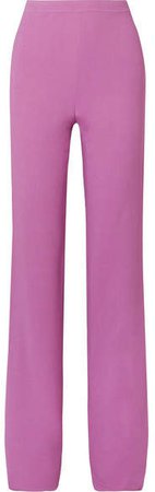 Stretch-crepe Wide-leg Pants - Pink