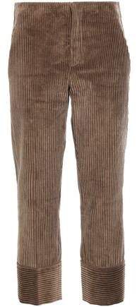 Cropped Cotton-corduroy Straight-leg Pants