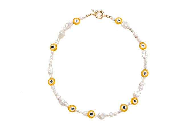 Eliou pearly-eyed yellow necklace