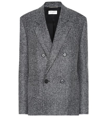 Saint Laurent - Checked wool-blend blazer | Mytheresa