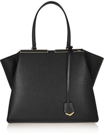 3jours Textured-leather Tote - Black