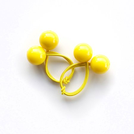 Yellow bead Ponytail holders