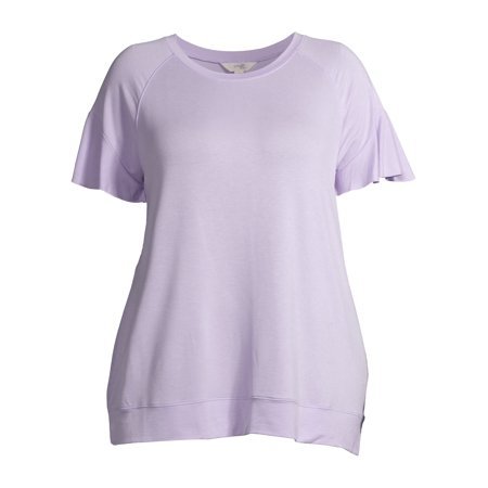 Terra & Sky - Terra & Sky Women's Plus Size Ruffle Sleeve T-Shirt - Walmart.com - Walmart.com