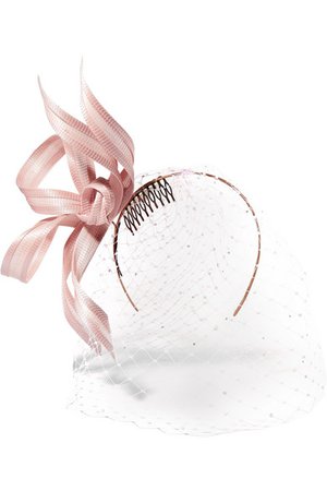 Philip Treacy | Crystal-embellished mesh and buntal fascinator | NET-A-PORTER.COM