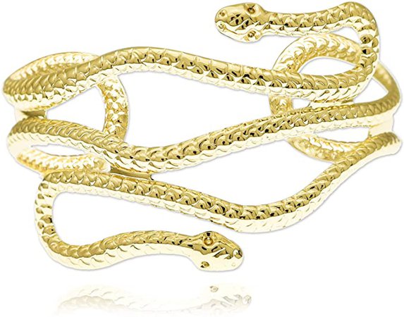 Amazon.com: RechicGu Gold Chic Egypt Cleopatra Swirl Snake Arm Cuff Armlet Armband Open Bangle Bracelet: Clothing, Shoes & Jewelry