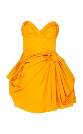 Bow-Embellished Silk-Poplin Mini Dress by Carolina Herrera | Moda Operandi