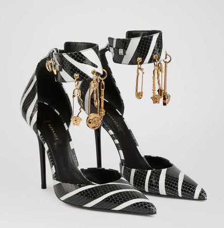 Versace zebra heels pumps gold