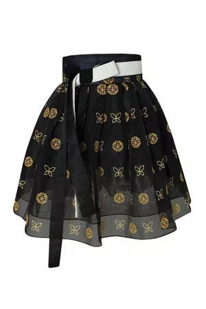 black and white gold skirt