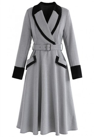 Chicwish Houndstooth Coat Dress