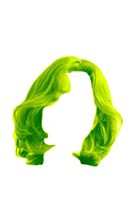 Short Neon Green Hair Bangs PNG (Deit edit)