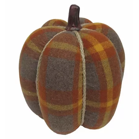 8'' Plaid Pumpkin Orange/Gray : Target