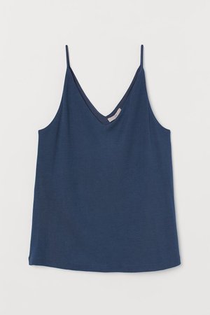 V-neck Camisole Top - Dark blue - Ladies | H&M US