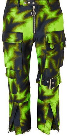 Marques' Almeida - Cropped Brocade Straight-leg Pants - Lime green