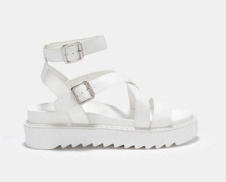 white chunky sandals