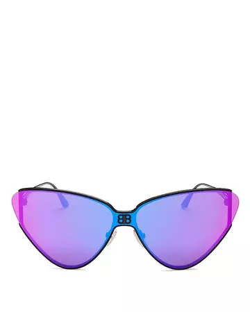 Balenciaga 99mm Shield Cat Eye Sunglasses