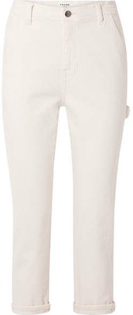 Carpenter Cropped High-rise Straight-leg Jeans - Off-white