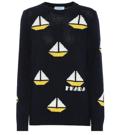 Wool and cashmere intarsia sweater