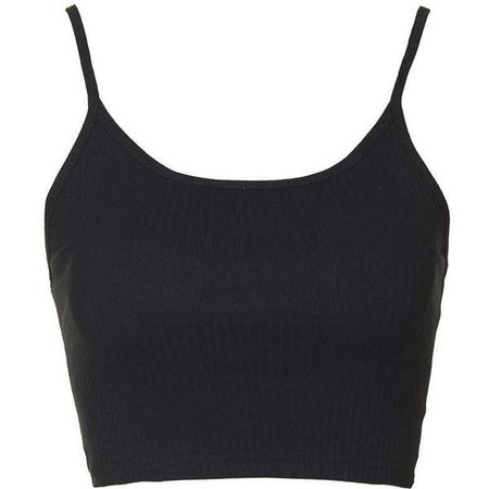 ribbed black cropped tank top