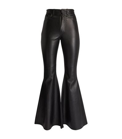 Alaïa Leather Flared Trousers | Harrods AU