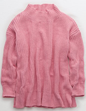 Aerie Campfire Chenille Sweater, Pink Surf | Aerie for American Eagle