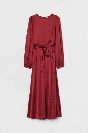 Satin Dress - Red