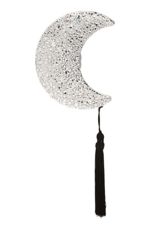 Judith Leiber Crescent Moon Crystal Embellished Clutch In Silver Rhine | ModeSens