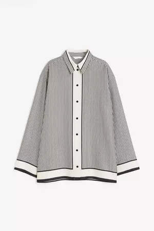 Patterned Shirt - Cream/striped - Ladies | H&M US