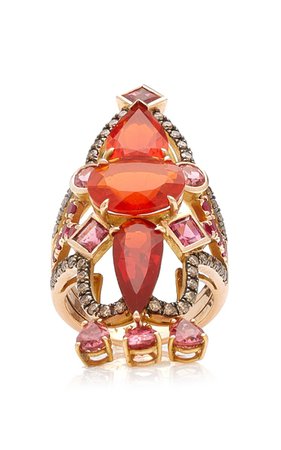 Empress 18k Rose Gold Multi-Stone Ring By M.spalten | Moda Operandi
