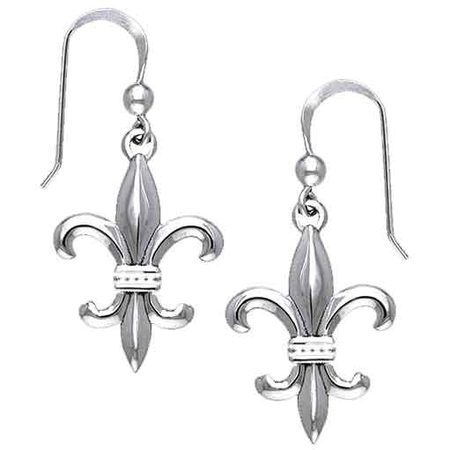 silver fleur-de-lis earrings