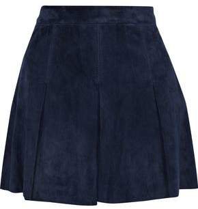 Lee Pleated Suede Mini Skirt