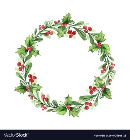 watercolour christmas wreath - Google Search