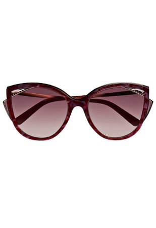 Sunglasses Bordeaux Marble Effect Cateye Sunglasses - Asian Fit | La Perla