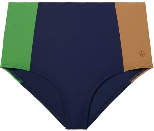 Color-Blocked High-Waisted Bikini Bottom
