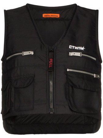 Black Heron Preston Multi-Pocket Zip-Up Vest | Farfetch.com