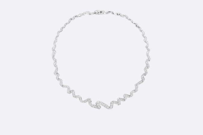 Collier Archi Dior Diorama, or blanc 750/1000e et diamants - Bijoux & Joaillerie - Femme | DIOR