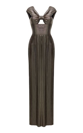 Cutout Pleated Maxi Dress By Rasario | Moda Operandi